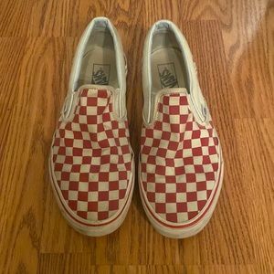 Vans red checkerboard